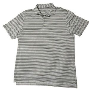 Johnnie-O’s Striped Short-Sleeve Polo Shirt - Gray/Black
